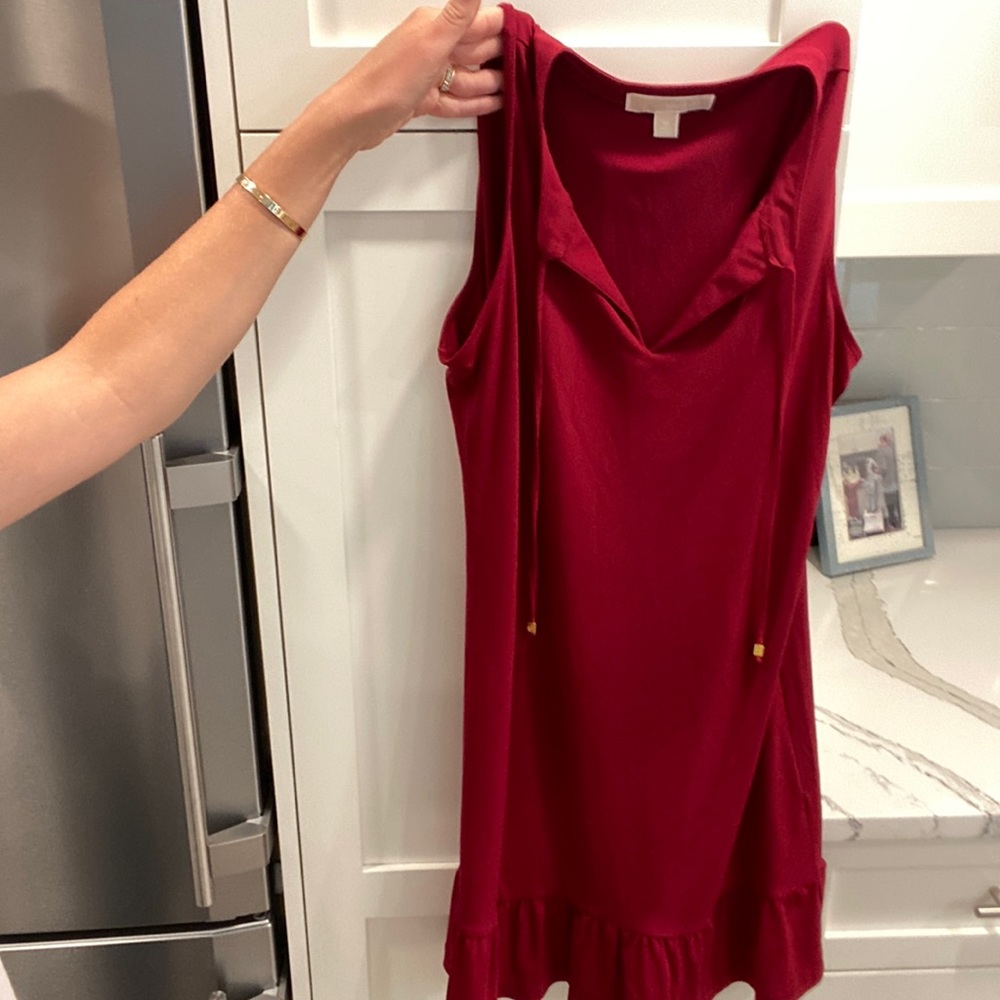 Red tank dress- flared bottom